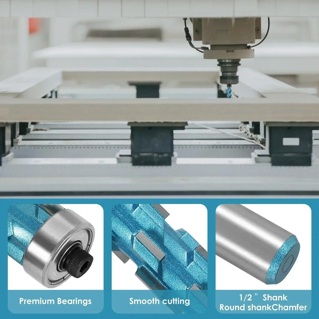 1/2 Zoll Schaft Bündigfräser Set Hartmetall Bündigfräser Werkzeug Holzbearbeitung Fräser Werkzeug für Weichholz Hartholz