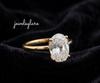 Oval Cut Moissanite Solitaire Ring,3CT 14K Gold Minimalist Bezel Set Engagement Ring, Modern Classic Wedding Jewelry Gift For Her