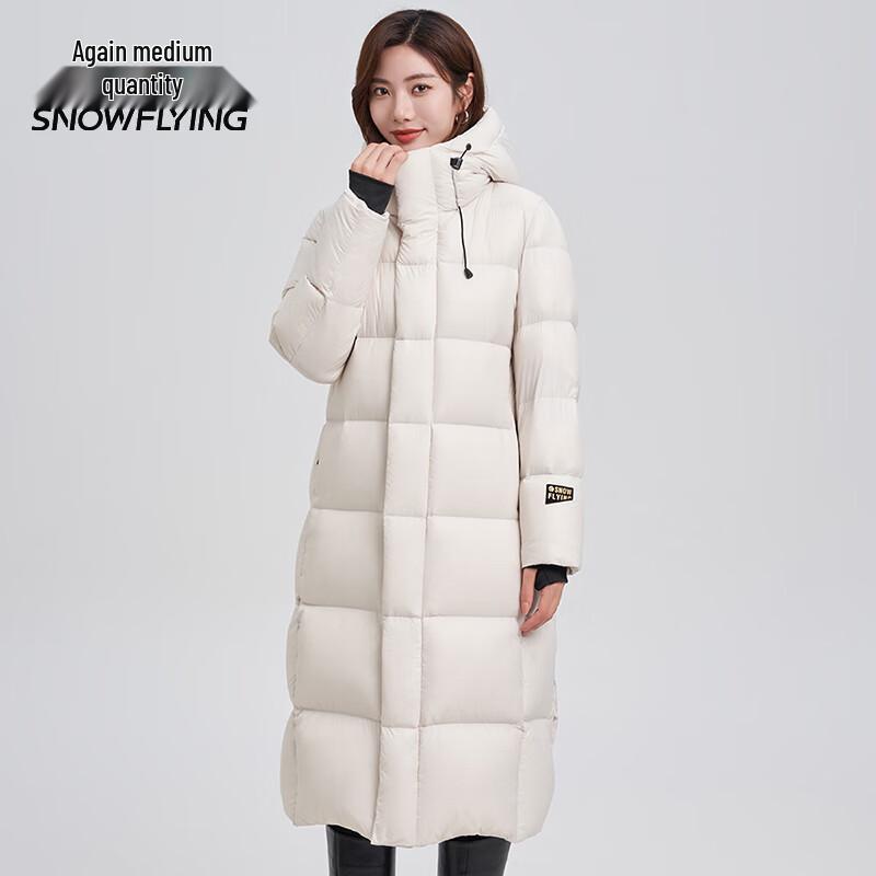 Snow Flying Obsidian Goose Down Hooded Long Parka
