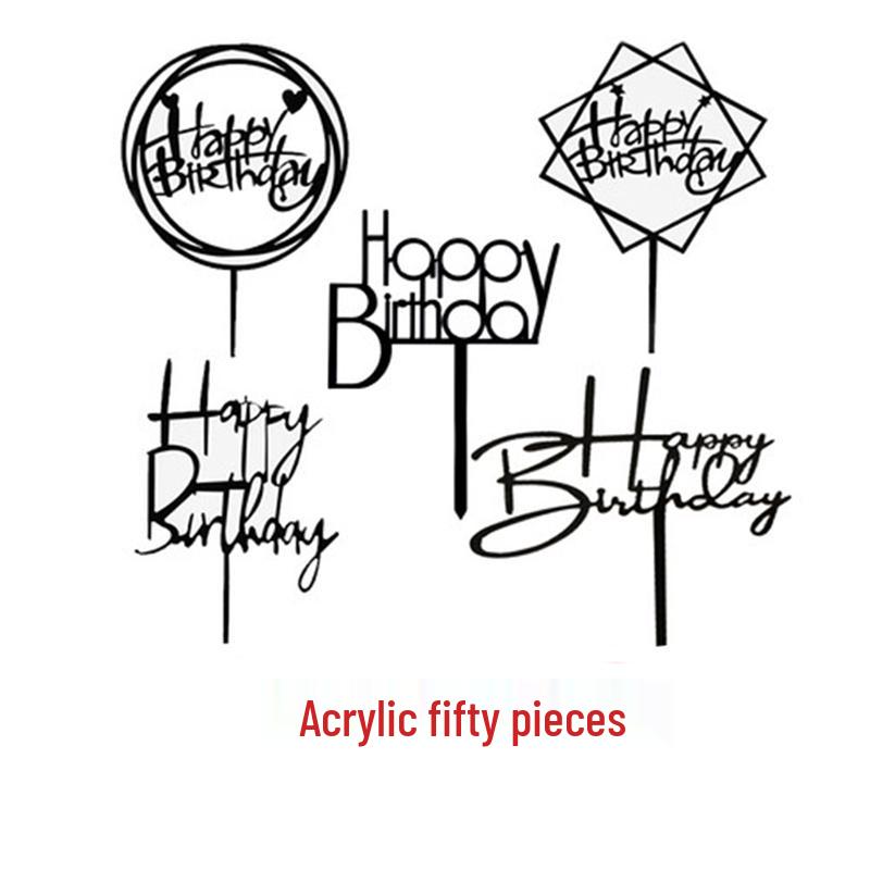 50 Stück Goldene Acryl-Kuchenstecker - Geburtstag, Festival, Muttertagsfeier