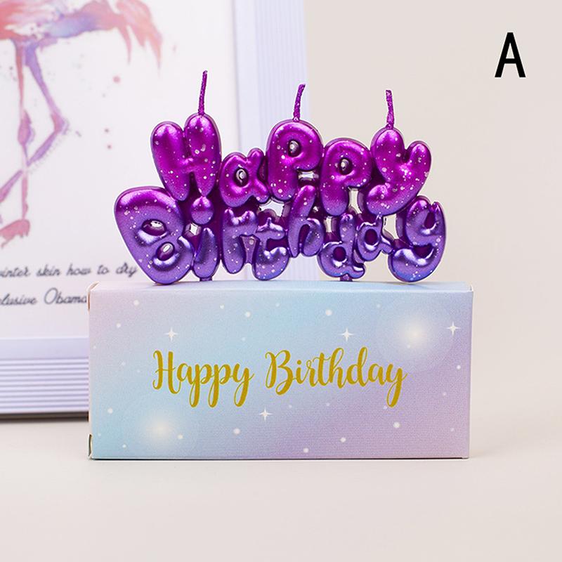 Gradient Happy Birthday Candle - Cake Decoration Accessories, Happy Birthday Letter Candle, Alphabet Candle Cake Toppers Candle
