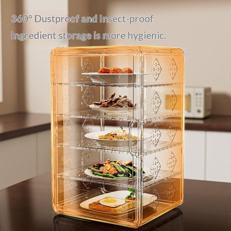 Multilayer Thermal Insulation Food Cover, Transparent Freshkeeping Storage Container With Dustproof Design For Kitchen