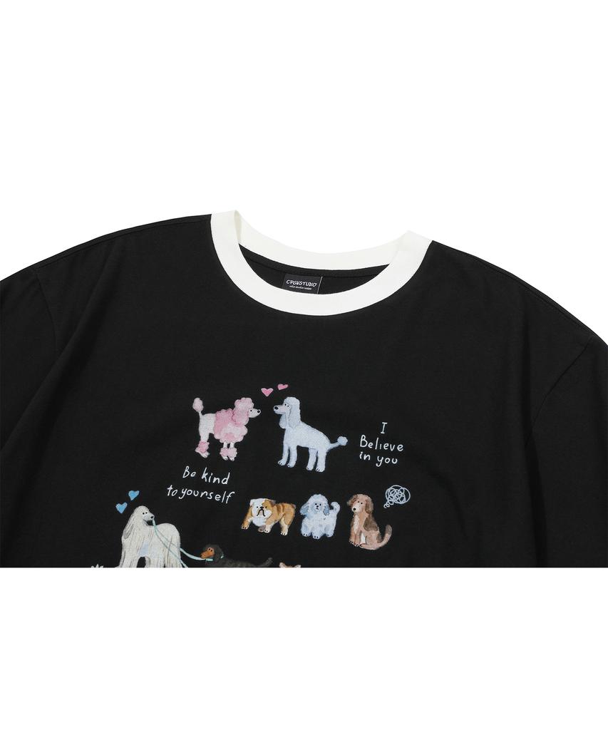 CPGN STUDIO Cozy Puppy Ringer Tee Black