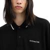 Coach Classic Logo Trim Long Sleeve Polo Shirt Men Tops CCU12-BLK
