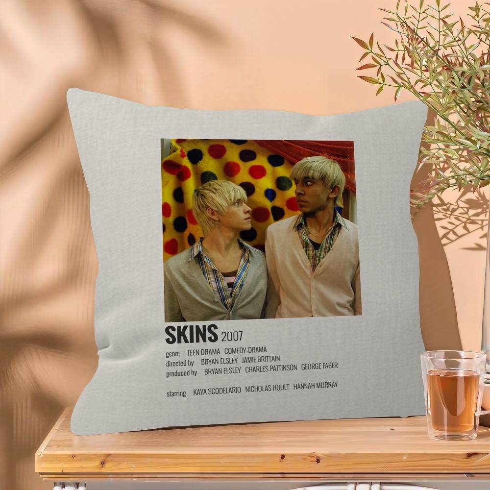 Teen TV Series Skins Generation Pillow Covers Cartoon Sofa Decorative Home Double-sided Printing Short Plush Cute Cushion Cover