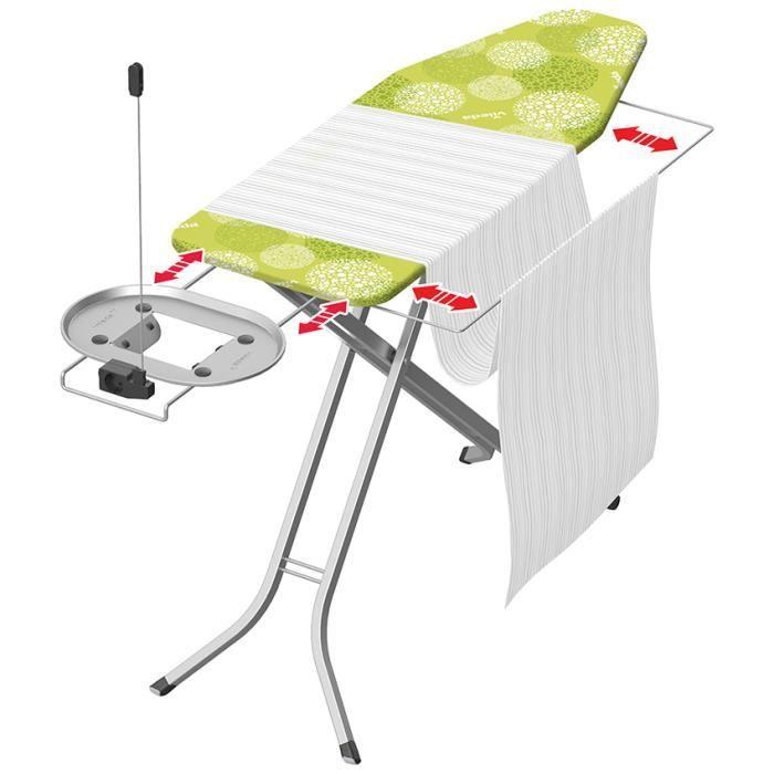 Vileda Perfect 2 In 1 Plus, Planche À Repasser Full-size, Fer À Repasser À Sec Ou À Vapeur, Vert, Gris, Motif, Vert