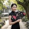 Plastic Rod Folding Fan Hollow Dance Fan Portable Flower Handheld Fan  Woman
