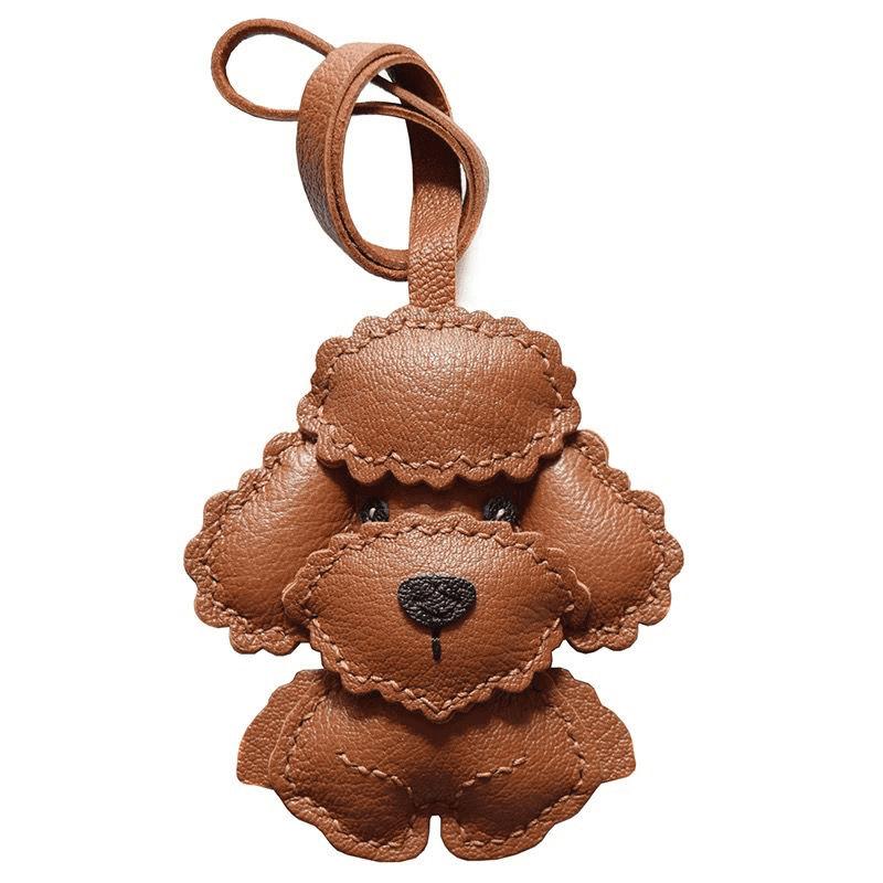 Handmade Sheepskin Chinchilla Real Leather Bag Charm KeyChain Kawaii Animal Bags Backpack Charms Couple Jewelry Bag Accessories