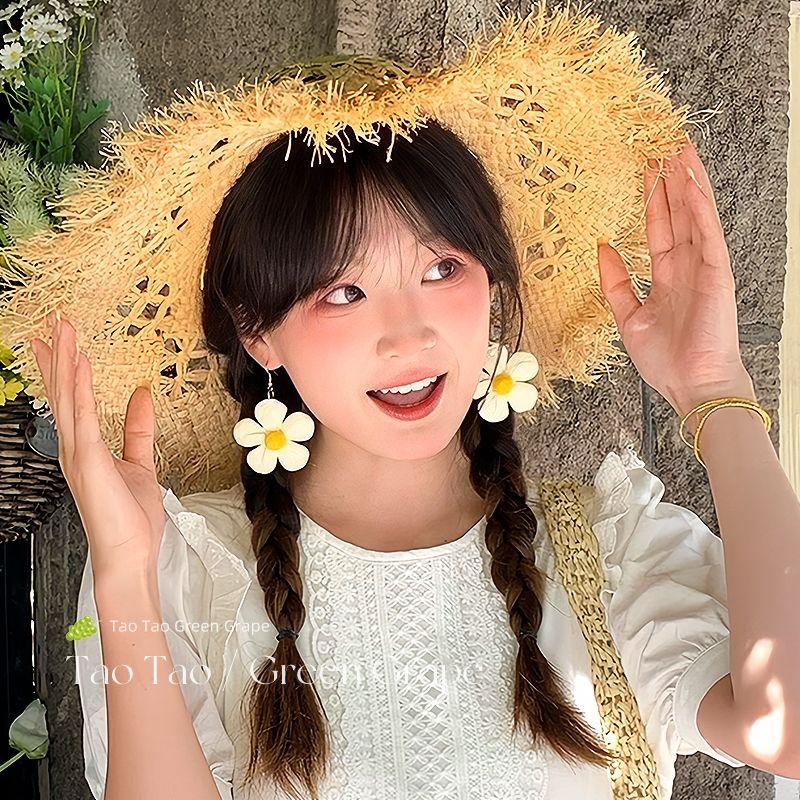 

Преувеличенные желтые серьги-подсолнухи в стиле морского отдыха для женщин 2025 Новое поступление Уникальные красивые серьги Серьги-клипсы Holiday style flower earrings