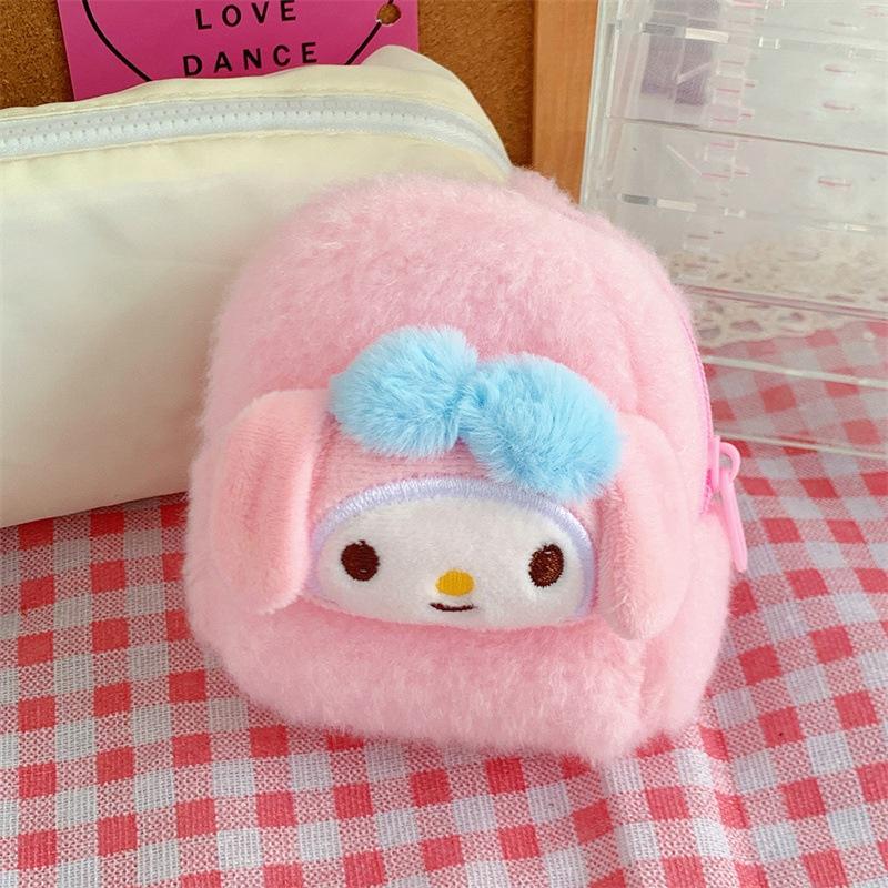 Cute Cartoon Animal Plush Wallet For Women Soft Fluffy Earphone Case Coin Purse Data Cable Holder Lipstick Pouch Wholesale