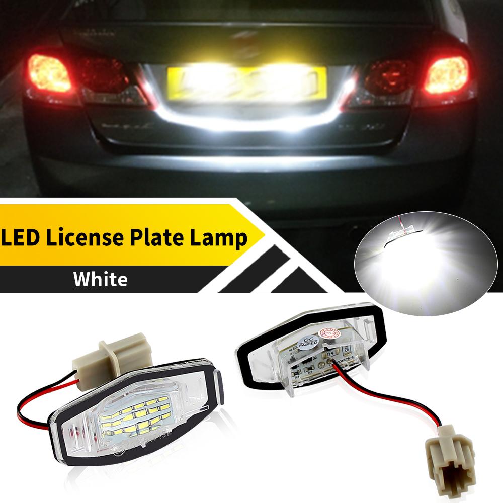 2PCS LED License Number Plate Light Tail Lamp White Bulbs For 7/8/9th Gen Honda Civic Odyssey MDX RL ILX TL TSX RDX Accord Pilot