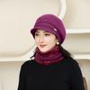 New Autumn and Winter Old Men's Hat for Women Knitted Versatile Warm and Casual Rabbit Fur Thickened Fashionable Wool Pot Hat Grandma Style