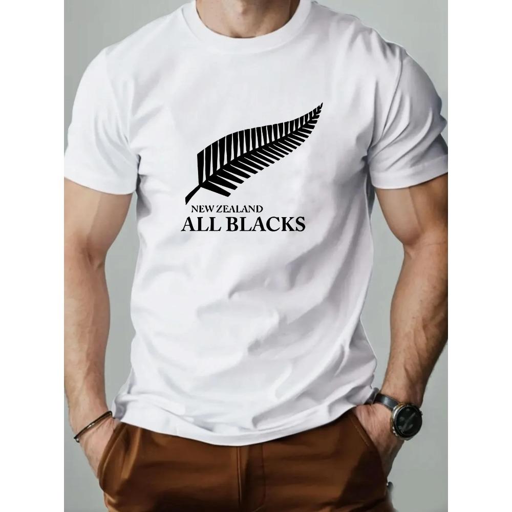 2025 New Men‘s T-Shirt 100% Cotton Maple Leaf Print Summer Round Neck Breathable Short Sleeve Casual Tee