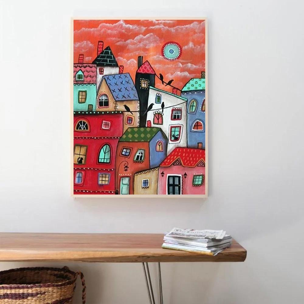 5D DIY Diamant Malerei 2024 neue Cartoon Haus voller runder Diamant Kreuzstich Kit Diamant Stickerei Home Dekoration Geschenke