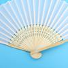 20/70 PCS Personalized Engraved White Folding Elegant Silk Hand Fan with Gift Bag Wedding Favors