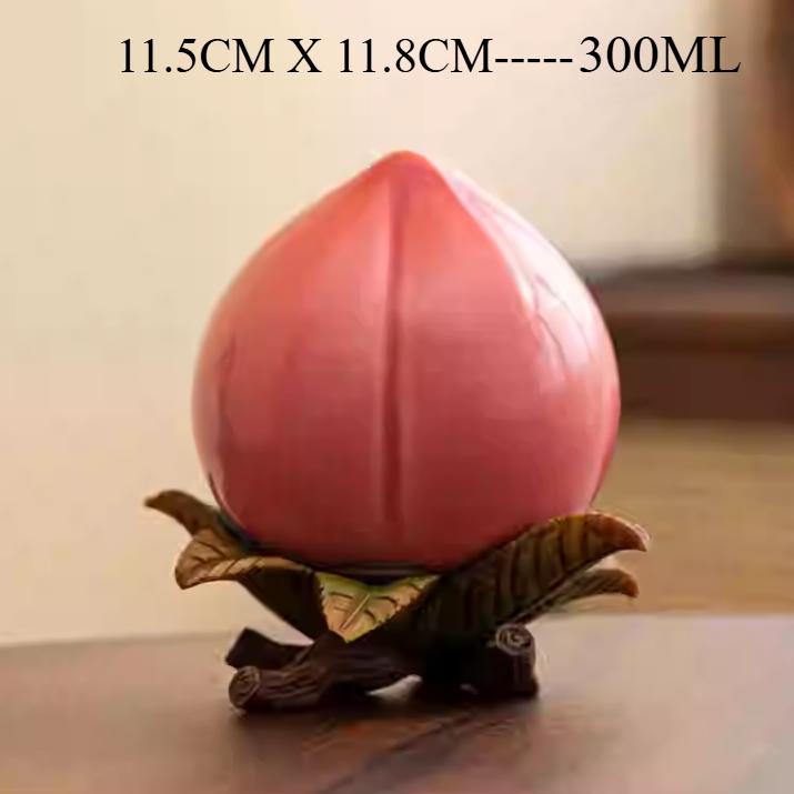 

1PC Creative Ceramic Tea Jar/tin/container/tin Can/box /Peach Shaped Tea Set Ornament/sealed Jar 300ML