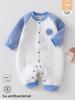 Baby Winter Three Layer Snowsuit With Cotton Padding For Newborns And Infants