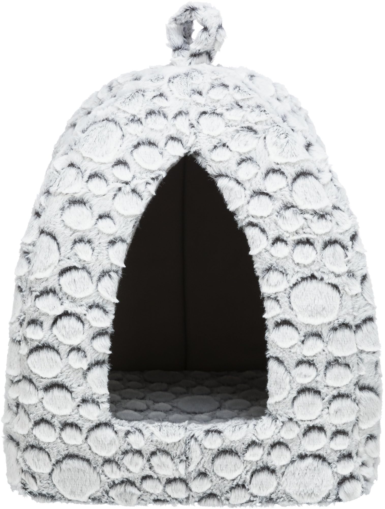 Iglú para perro y gato Mila, 32 × 42 × 32 cm, blanco-gris