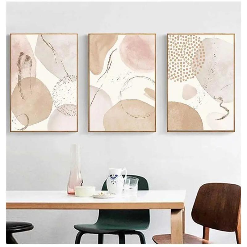 Bohemian Geometric Beige Abstract Poster Canvas Painting Wall Art Printing Picture Bedroom Living Room Home Decoration Picture