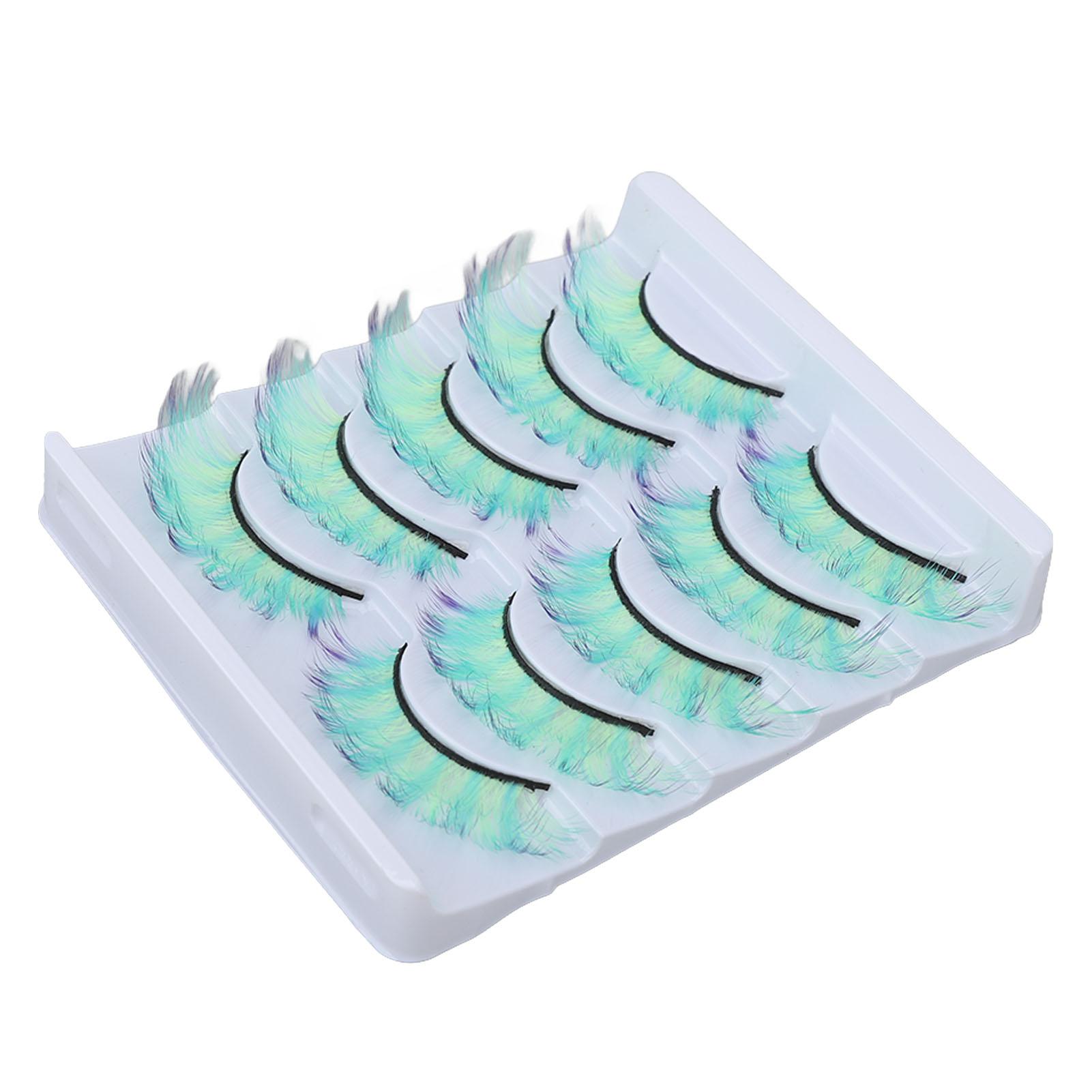 5pcs Colorful Eyelashes   Wispy Party False Eyelashes   Dramatic Gradient Color False Eyelashes