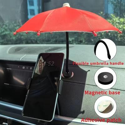 Magnetic Base Car Mobile Phone Sunshade Bending Design Auto Phone Umbrella Cover  Rain Shelter