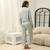 Herbst Damen Homewear Lange Hose Langarm Revers Pyjama Set