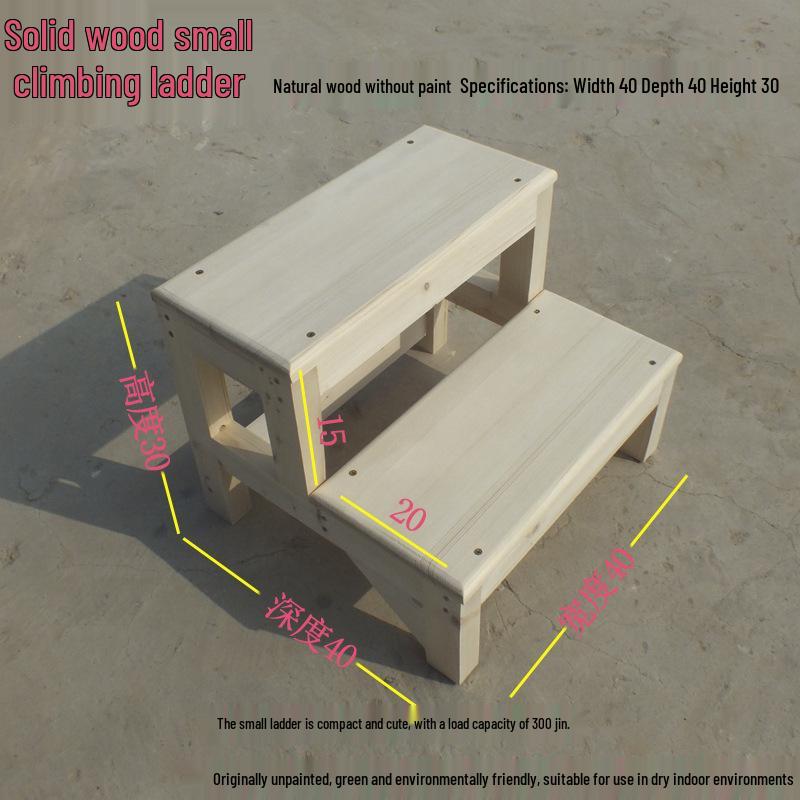 Compact Folding Solid Wood Step Stool & Ladder for Home Use