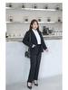 **Deep Gray Plus Size Women's Suit Jacket: Spring/Autumn Professional Formal Wear Set**