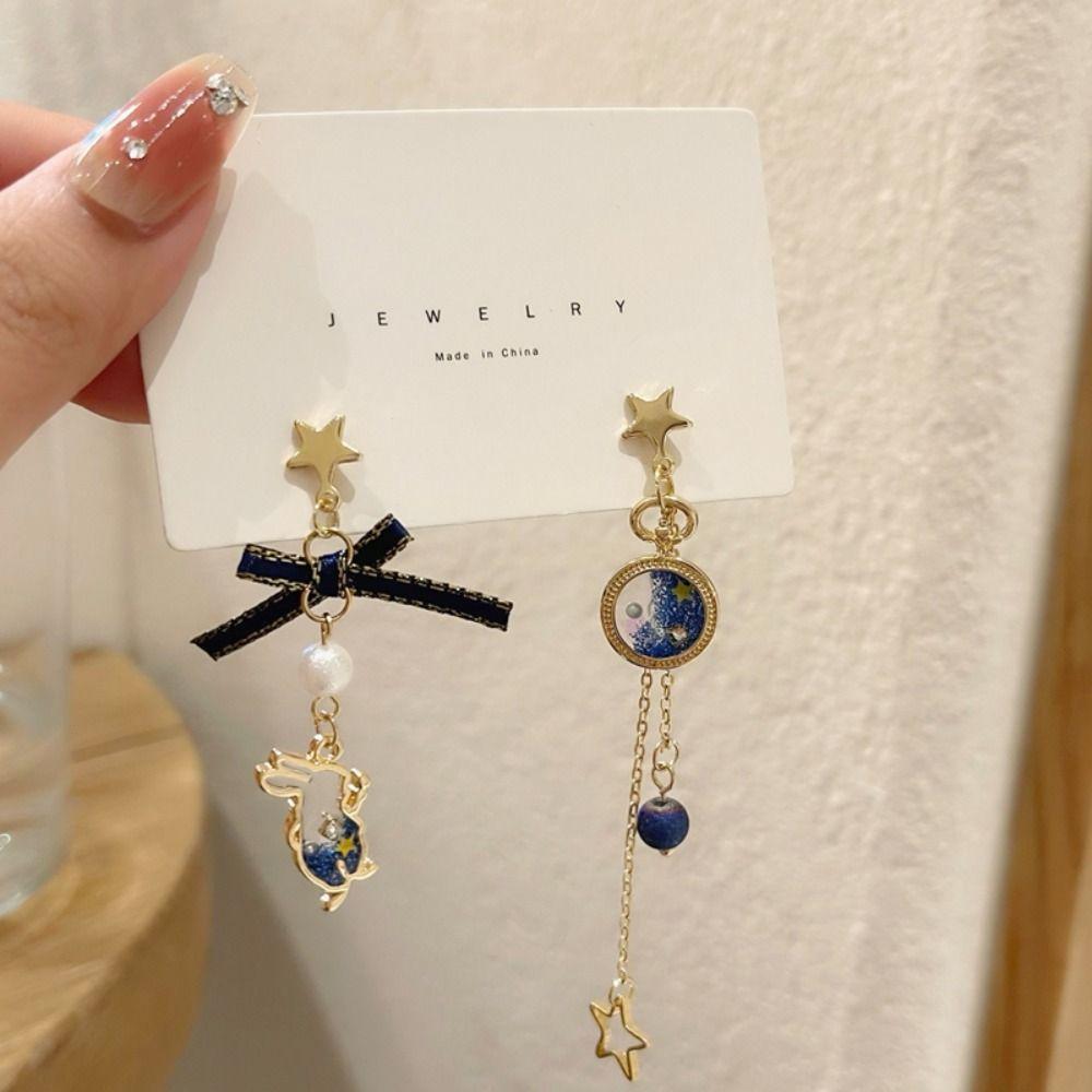 Tassel Unique Star Korean Style Earrings Crystal Ear Drop Female Dangle Earrings Fashion Jewelry