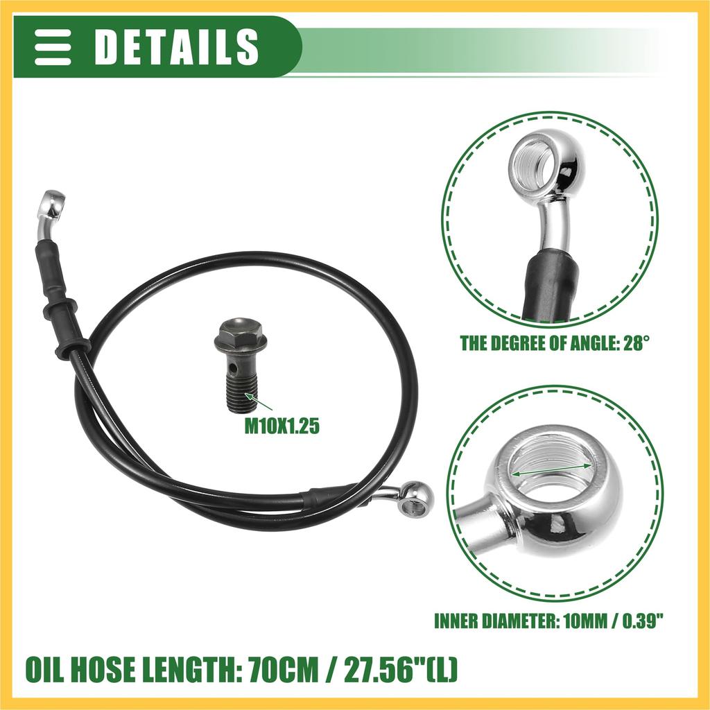BULLSPANN Motorcycle Brake Hose, Clutch Hose, Hose, For Motorcycles, ATVs, Off-Road Bikes, Universal,