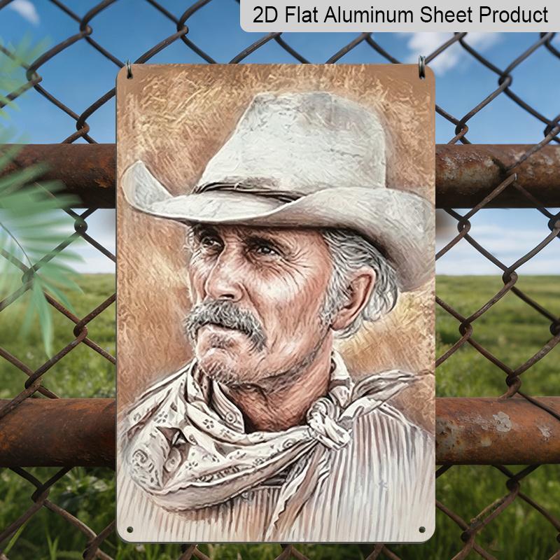 2D flat Classic Aluminum Sign Retro Style 8X12 Inches- That S a Portrait of a Weathered Cowboy. Here S a Ten-Word-Or-Less Theme: Western Grit And 20*30cm