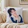 Idol Kpop QWER HHina Cushion Cover Pillowcase Antidustmite Living Room Sofa Decor Cushion Room