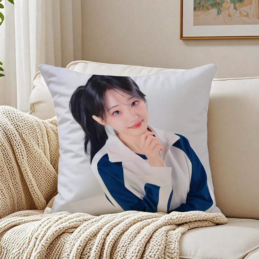 Idol Kpop QWER HHina Cushion Cover Pillowcase Antidustmite Living Room Sofa Decor Cushion Room