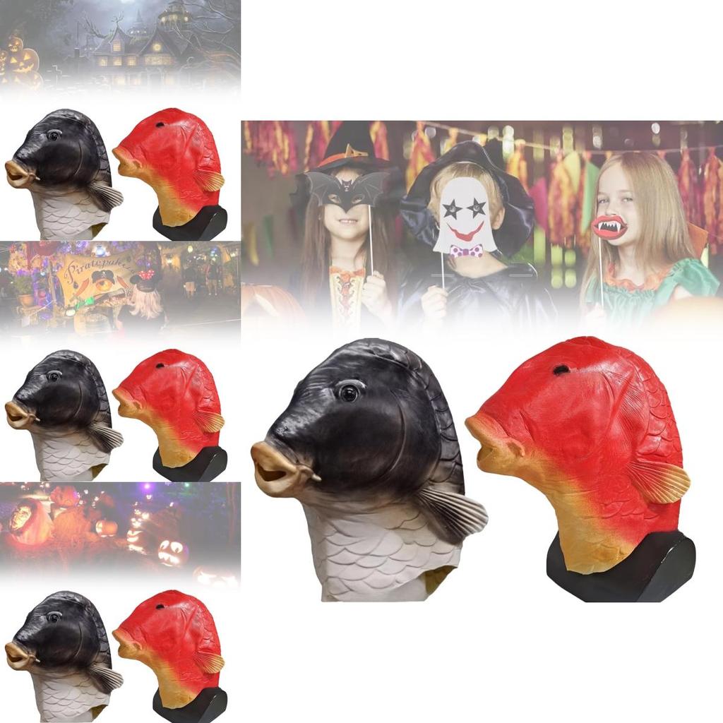 Funny Goldfish Head Mask Unique Animal Theme Costume Perfect For Halloween Parties And Pranks