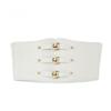 Fashion Wide Belt New Metal Buckle Elastic Waistband Leather Rivet Ultra Wide Belt Chain Belt Corset Belt for Women