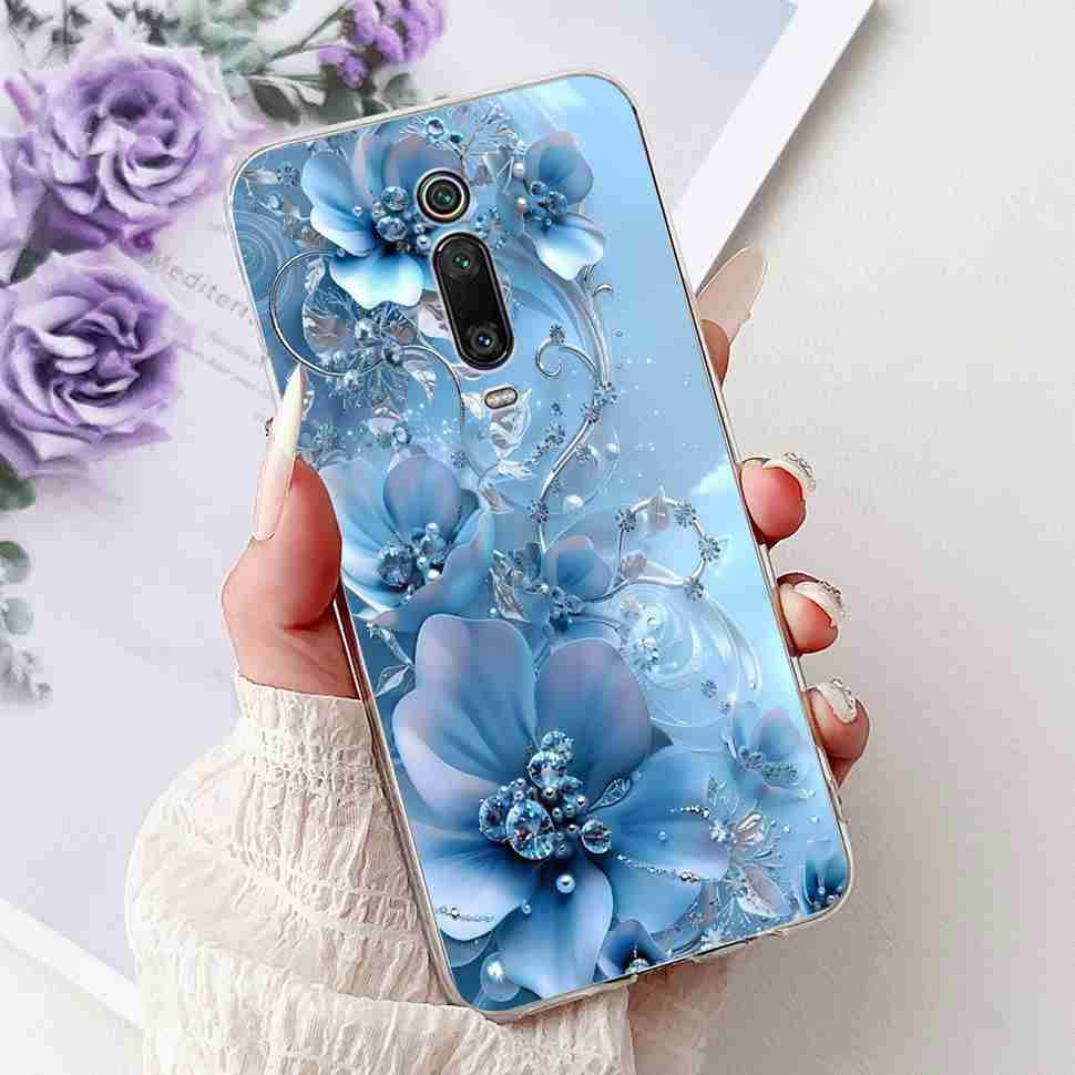 For Xiaomi Mi 9T M1903F10G Case Fashion Painting Soft Silicone TPU Cover For Xiaomi Mi 9T Mi9t 6.39" Flower Girl Phone Casing