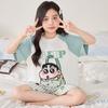 Girls Cotton Pajama Set Short Sleeve Cartoon Print Sleepwear Kids Ages 4-14 Years