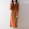 Women Sweater Dress 100% Wool MODERN NEW SAGA O-neck Knit Long Pullover Winter Jumpers Wool Long Dress Female