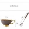 1 Set Light Luxury Bone China Coffee Cup and Saucer White/black Grid Tea Cup Gold Edge Inlay Tableware Gift