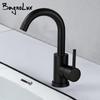 Basin Faucet Matte Black Single Handle Deck Mount One Hole Bathroom Sink Mixer Tap Brushed Gold With Lever