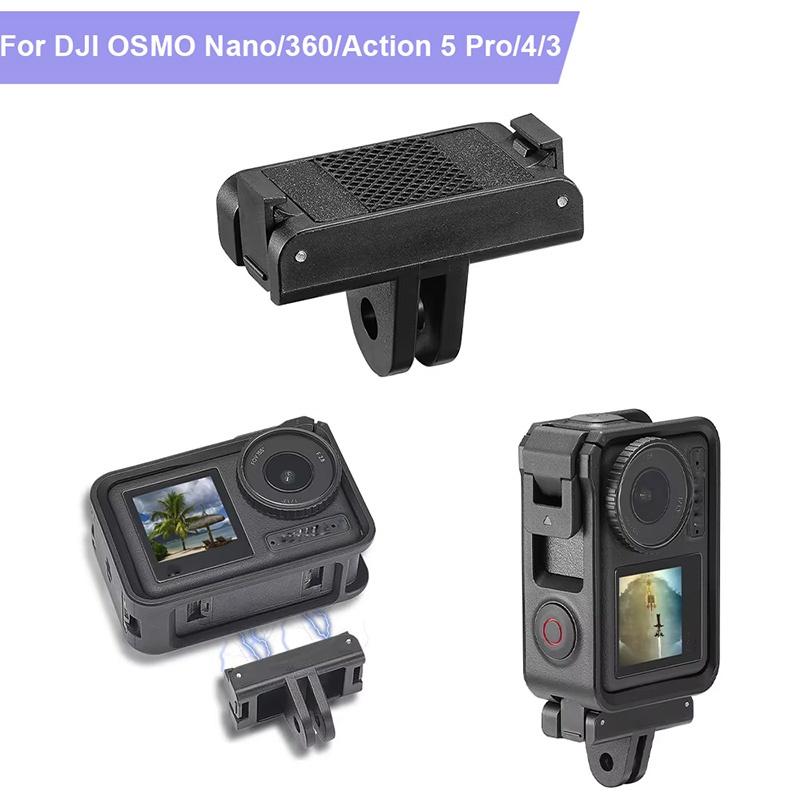 For DJI OSMO Action 5 Pro Camera Magnetic Fork Adapter Quick Release Adapter Extension Base Accessories For DJI OSMO Action 4 3