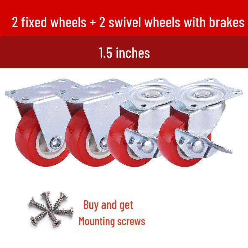 1-3 Inch Silent Swivel Caster Wheels with Brakes for Furniture and Trolleys