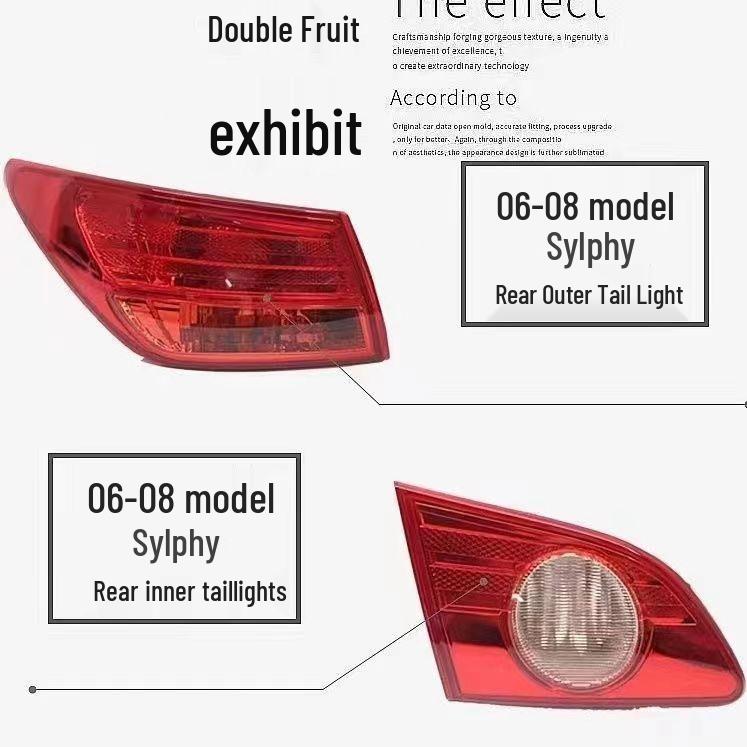 Compatible with Nissan Sylphy (2006-2008) Rear Tail Light and Brake Light Cover.