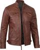 Men Fashionable Jacket Stylish Brown Soft Leather Handmade Genuine Lambskin Motorcycle Biker