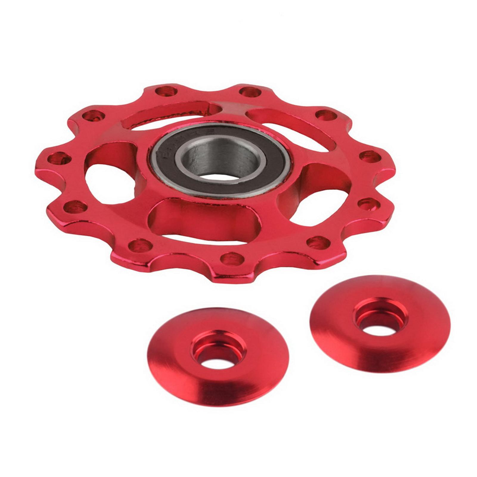 

MTB Bicycle Rear Derailleur 11T Guide Wheel Idler Pulley Bike Riding Accessories Unperforated красный