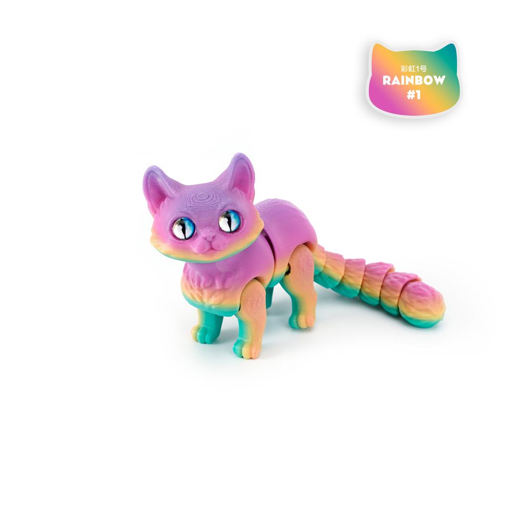 3D Printing Kitten Joint Flexible and Retractable Movable Children's Gift Toy Model Car Ornament Figure Cute Cat