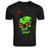 Green Skull Heart Eyes Arrow Tattoo Style T-Shirt