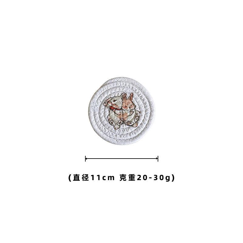 

Теплоизоляционный коврик с принтом в виде цветка кролика, хлопчатобумажная веревка, коврик для вязания, домашний коврик для запекания, не допускающий нагрева, небольшие свежие декоративные салфетки 1pcs