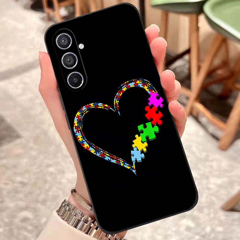 Autism Support Puzzle Phone Case For Samsung S26 S25 Edge S24 S23 S22 S21 S20 Ultra Plus Fe Galaxy Silicon Cover