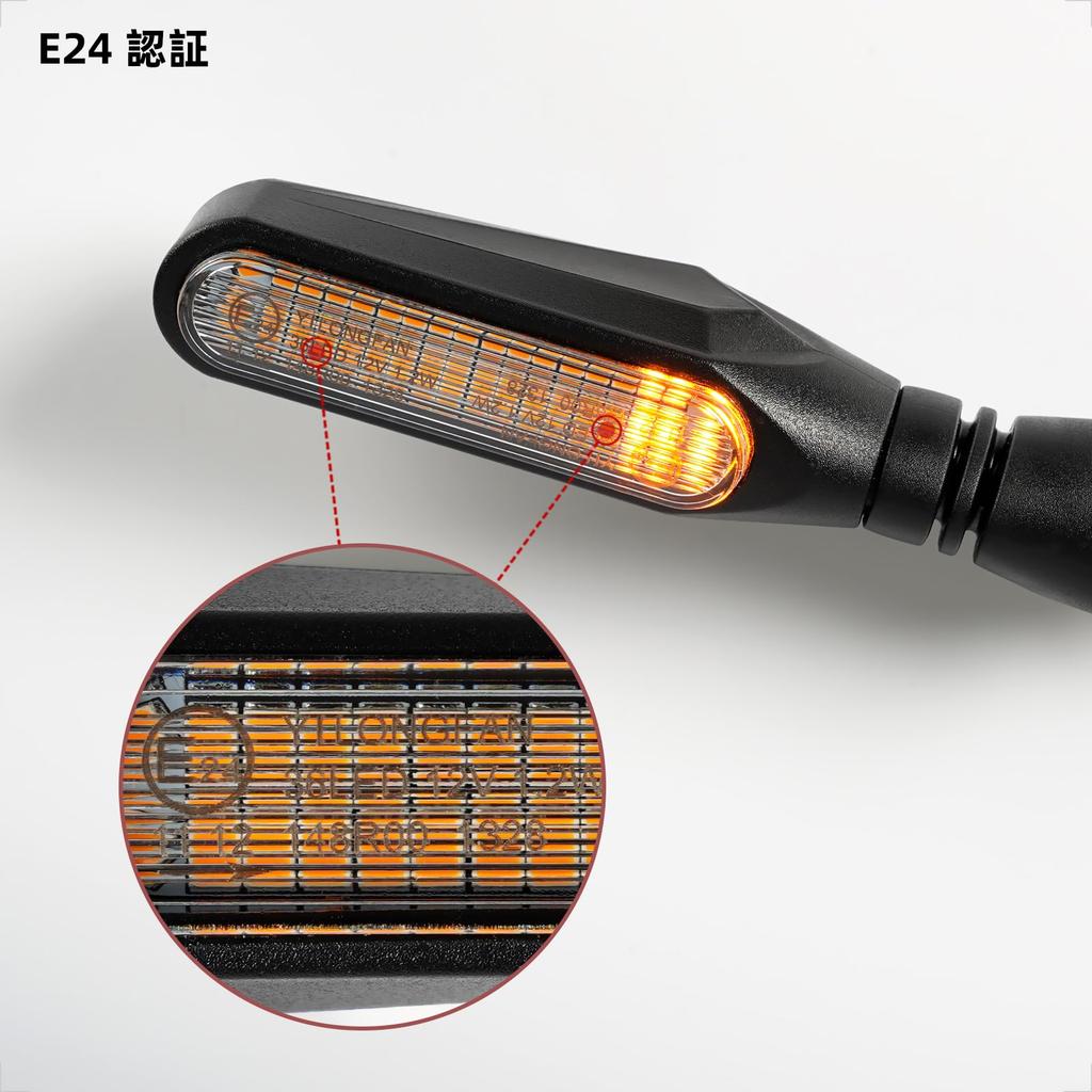 Evermotor LED Flowing Turn Signal, Motorcycle, 12 V, Waterproof, High Brightness, E-Mark Compatible, 36 LED, Set of 4